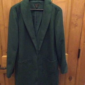 Emerald Green Faux Suede Long Jacket